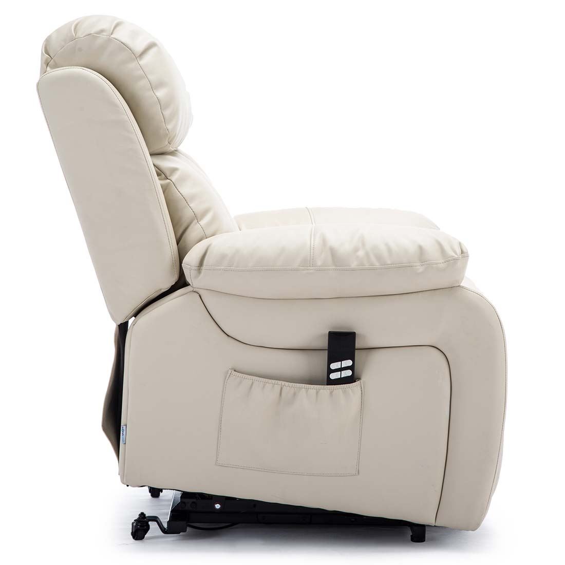 CHESTER DUAL MOTOR RISER ELECTRIC LEATHER RECLINER ARMCHAIR HEATED MASSAGE CHAIR - Picture 22 of 26