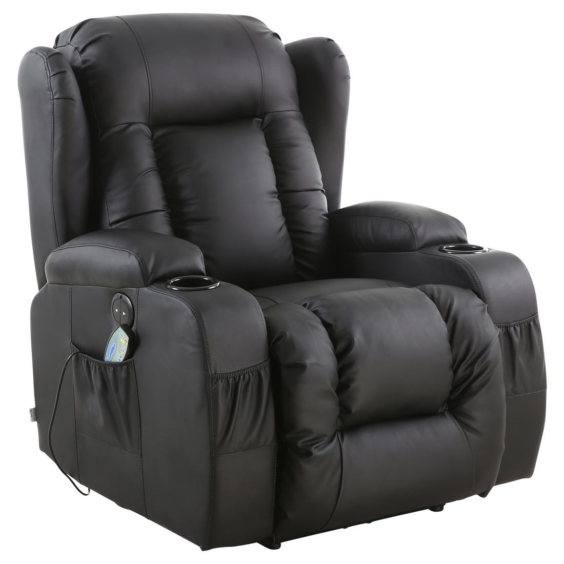 CAESAR ELECTRIC LEATHER AUTO RECLINER MASSAGE HEATED GAMING WING SOFA