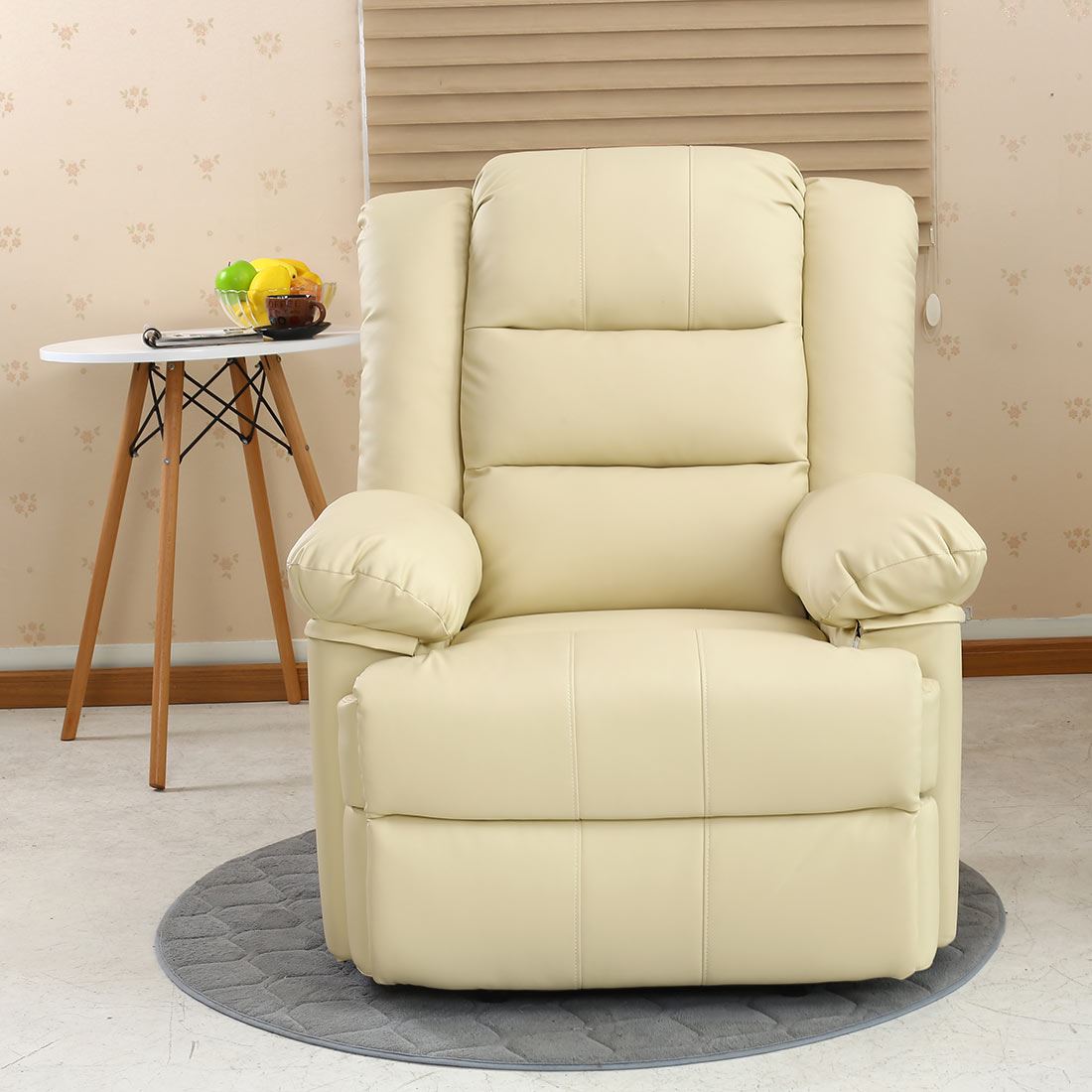 LOXLEY CREAM LEATHER RECLINER ARMCHAIR SOFA HOME LOUNGE CHAIR RECLINING GAMING eBay