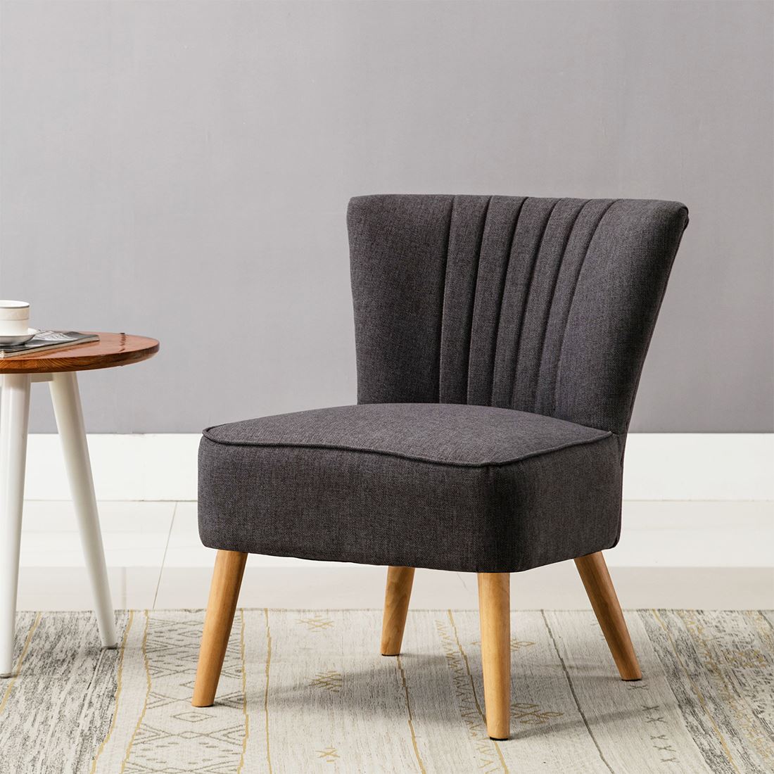 Ayla Linen Retro Occasional Hallway Bedroom Living Room Accent Chair