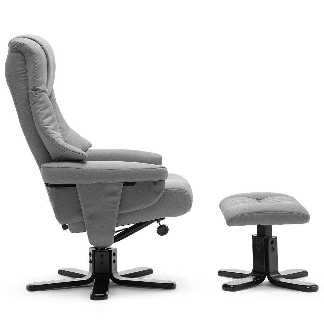 SORENTO SWIVEL RECLINER LINEN FABRIC CHAIR w FOOT STOOL ARMCHAIR - Picture 5 of 17