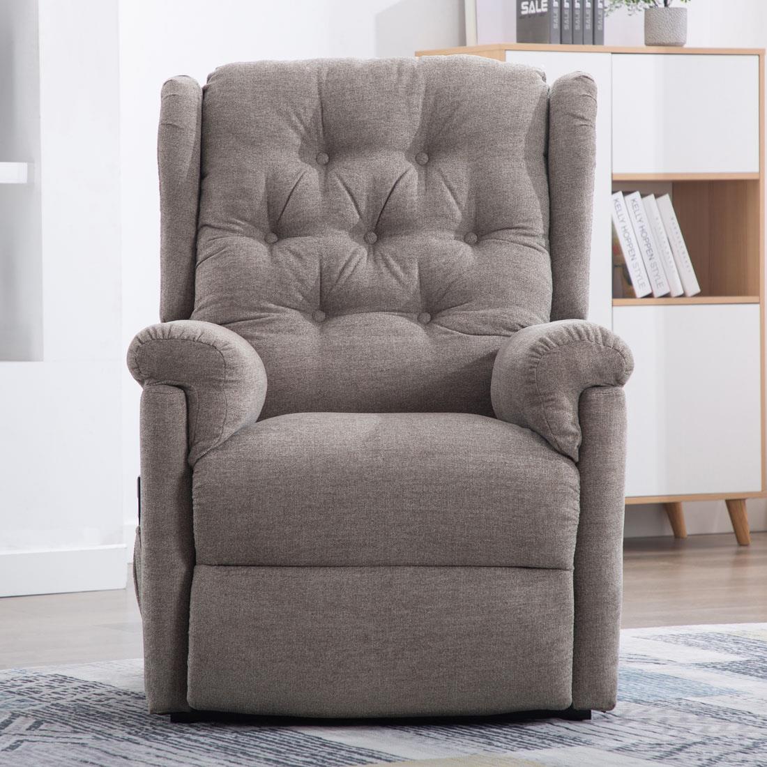 BARNSLEY FABRIC ELECTRIC DUAL MOTOR RISE RISER RECLINER SOFA MOBILITY