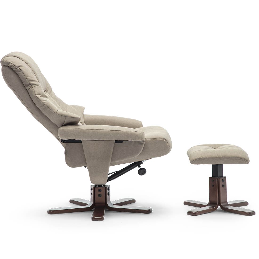 SORENTO SWIVEL RECLINER LINEN FABRIC CHAIR w FOOT STOOL ARMCHAIR - Picture 17 of 17