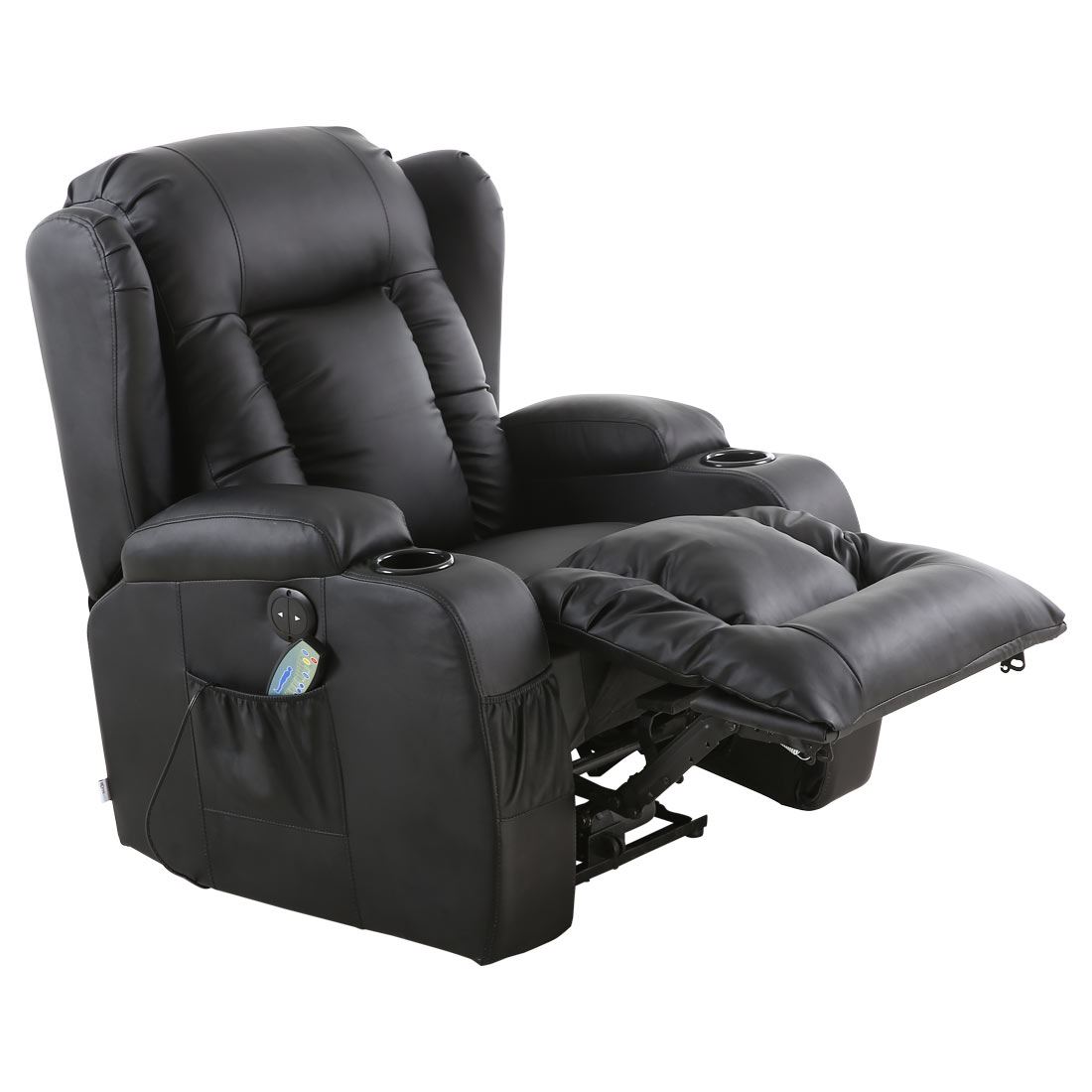 CAESAR ELECTRIC LEATHER AUTO RECLINER MASSAGE HEATED GAMING WING SOFA