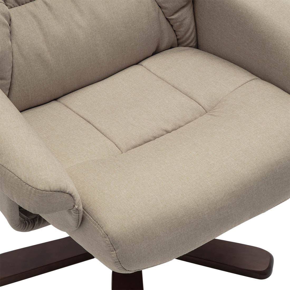 SORENTO SWIVEL RECLINER LINEN FABRIC CHAIR w FOOT STOOL ARMCHAIR - Picture 13 of 17