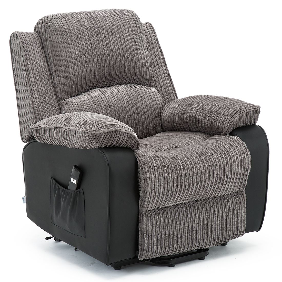 POSTANA JUMBO CORD FABRIC RISE RECLINER ARMCHAIR ELECTRIC LIFT RISER