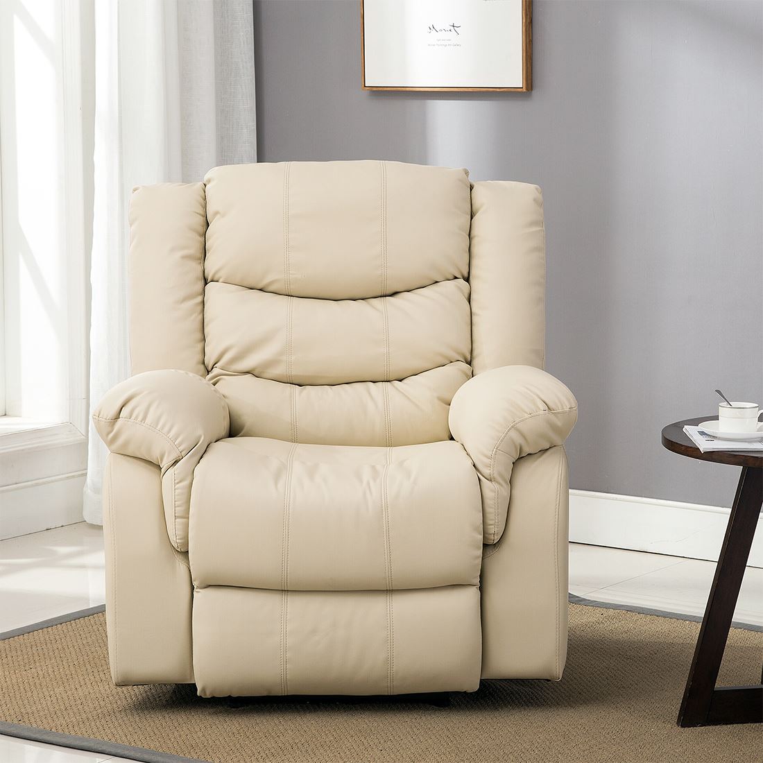 SEATTLE ELECTRIC LEATHER AUTO RECLINER ARMCHAIR SOFA HOME LOUNGE CHAIR