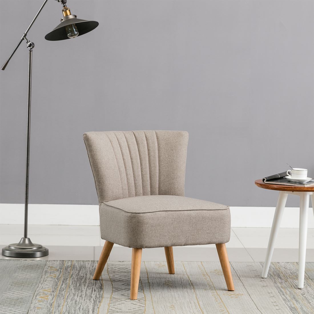 Ayla Linen Retro Occasional Hallway Bedroom Living Room Accent Chair Fabric Tub eBay