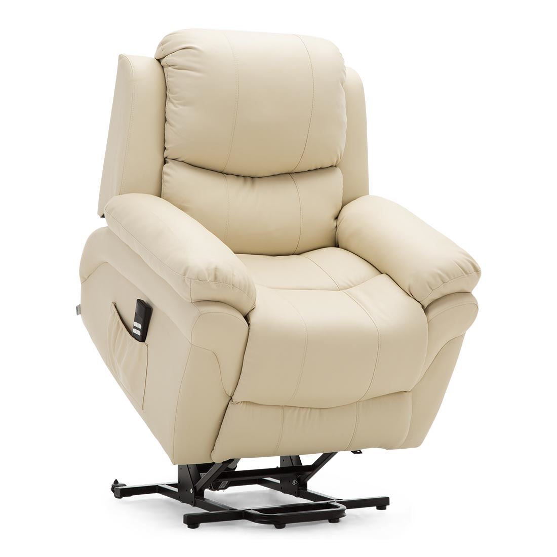 MADISON DUAL MOTOR RISE RECLINER BONDED LEATHER ARMCHAIR SOFA MOBILITY