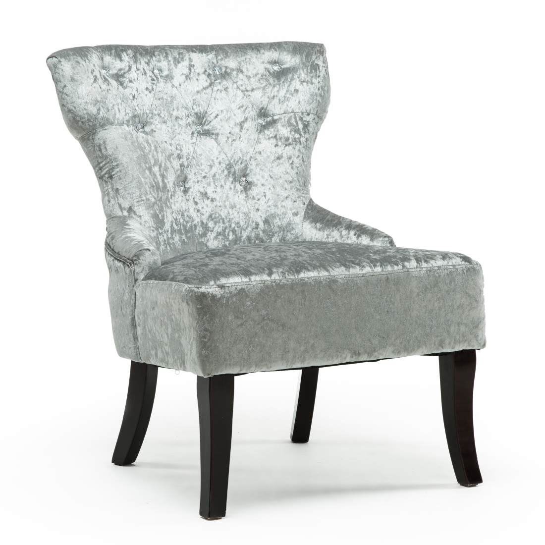 Rheya Crushed Velvet Wing Back Occasional Accent Bedroom Chair Fabric