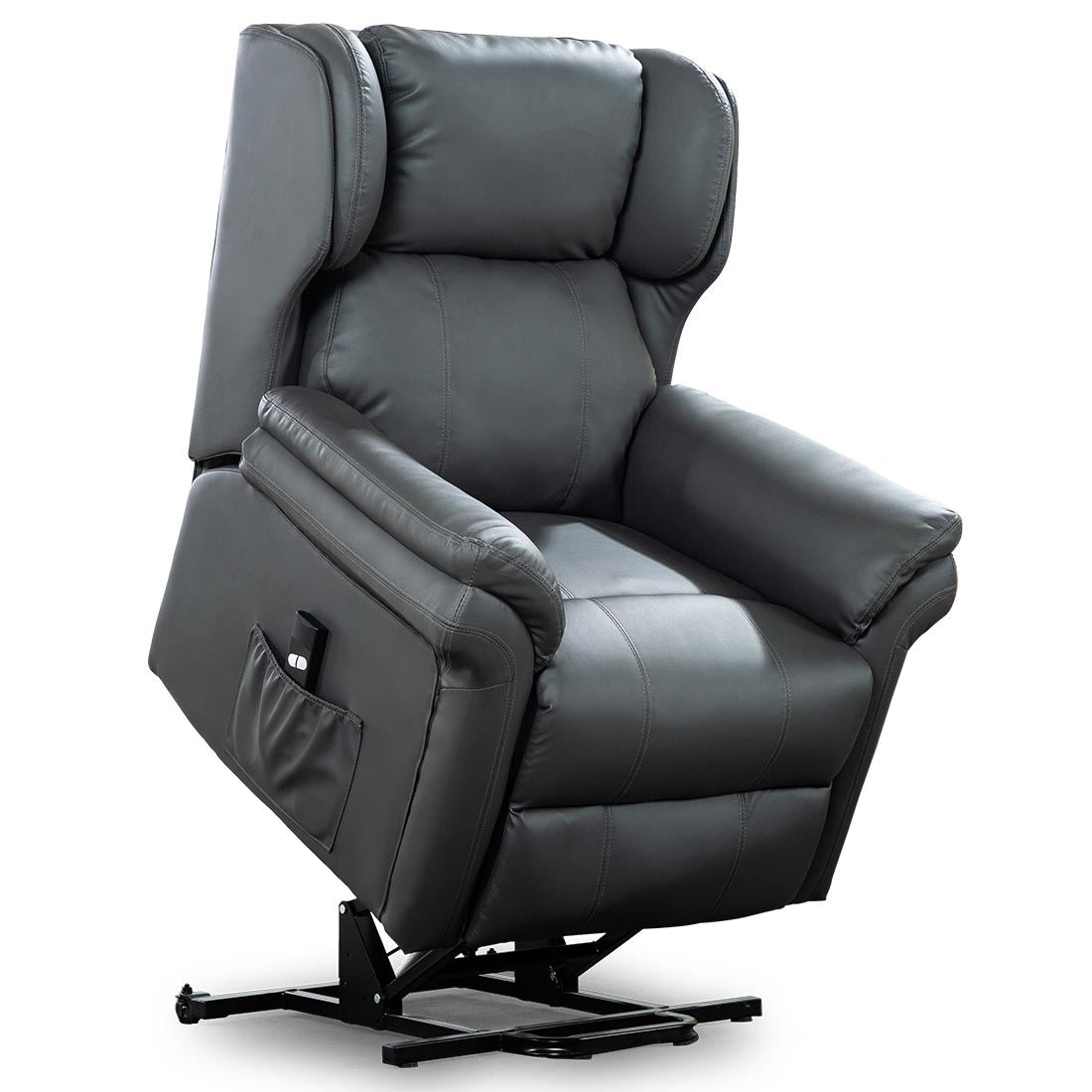 OAKFORD ELECTRIC RISE RECLINER BONDED LEATHER ARMCHAIR LOUNGE MOBILITY