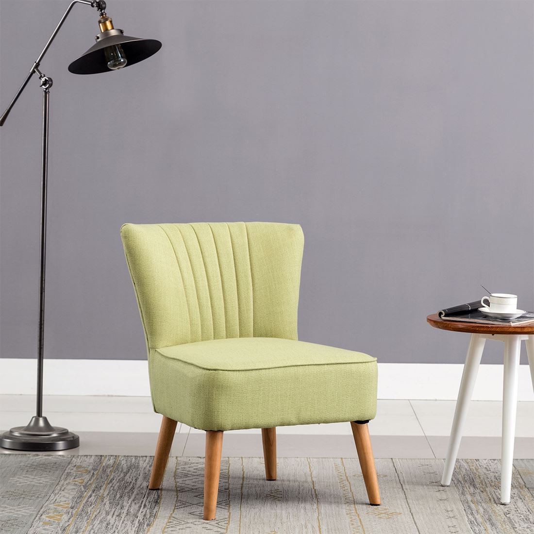 Ayla Linen Retro Occasional Hallway Bedroom Living Room Accent Chair