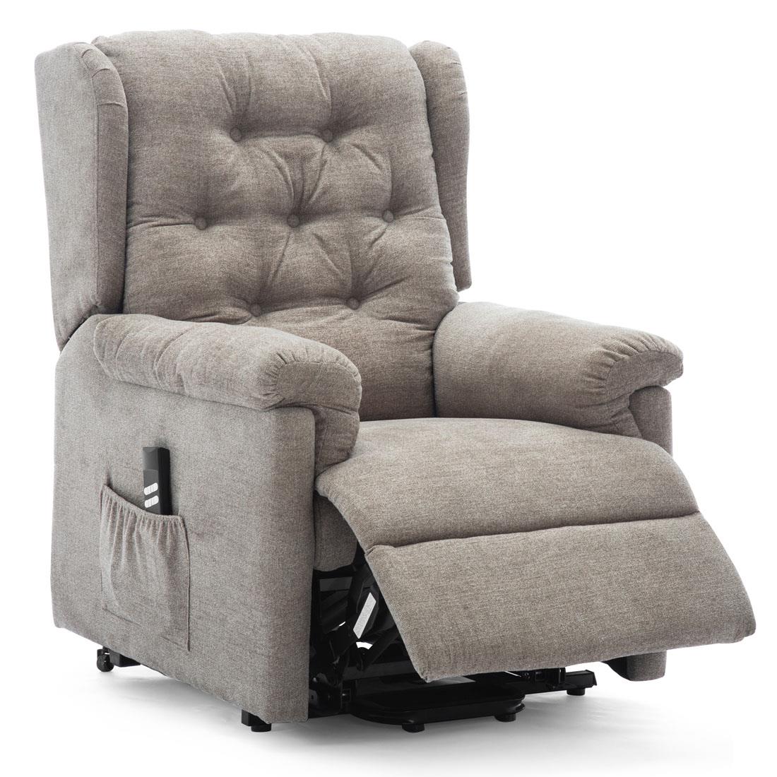 BARNSLEY FABRIC ELECTRIC DUAL MOTOR RISE RISER RECLINER SOFA MOBILITY