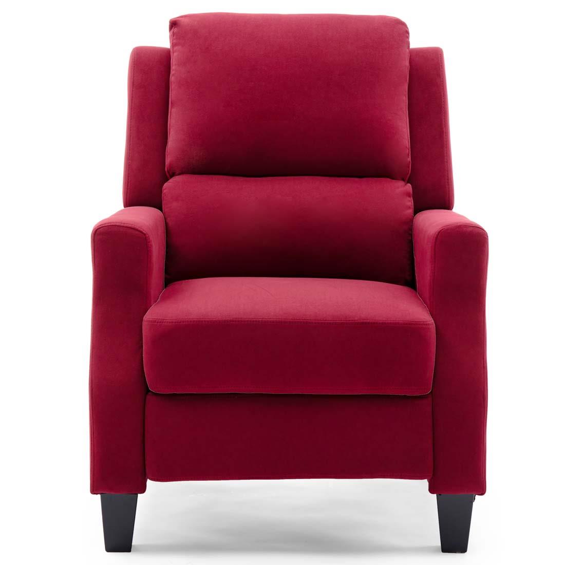 BURLEY VELVET FABRIC MODERN ACCENT RECLINER ARMCHAIR SOFA LOUNGE CHAIR