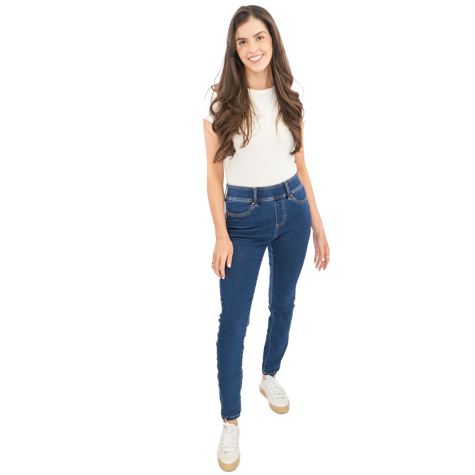 Womens Next Sculpt Leggings Super Stretch Pull On Dark Blue Black Denim Fabric - Picture 22 of 31