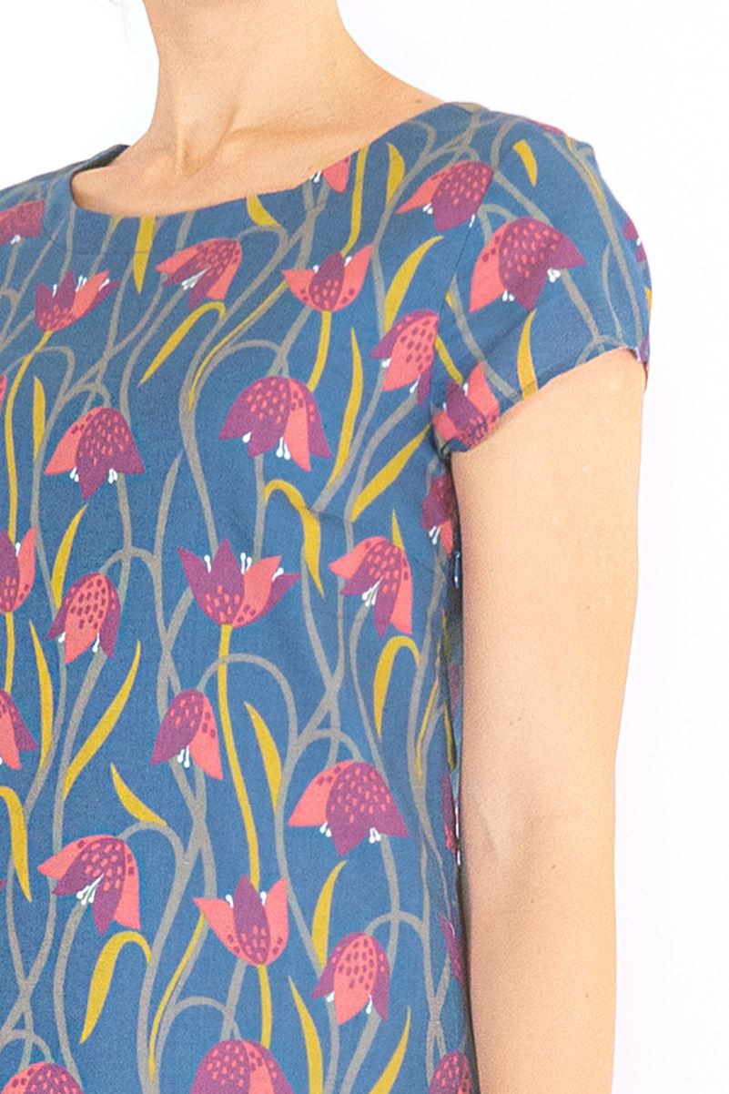 Womens Seasalt Dress Blue Floral Short Sleeve Ladies River Cove Cotton