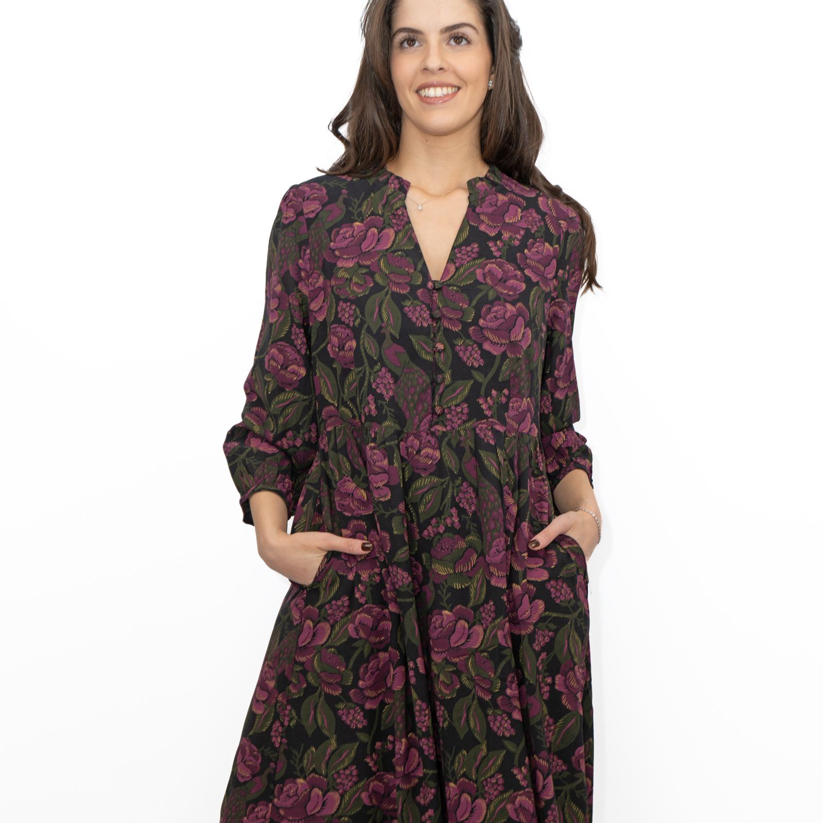 Womens Seasalt Purple Engleheart Dress in Tapestry Bloom Grape Print Midi - Picture 4 of 12
