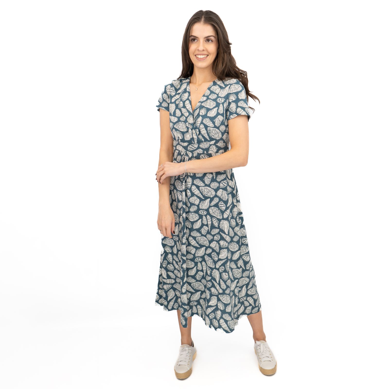 Womens Seasalt Blue Chapelle Dress Pocket Shells Print Midi Cotton Summer - Picture 23 of 29