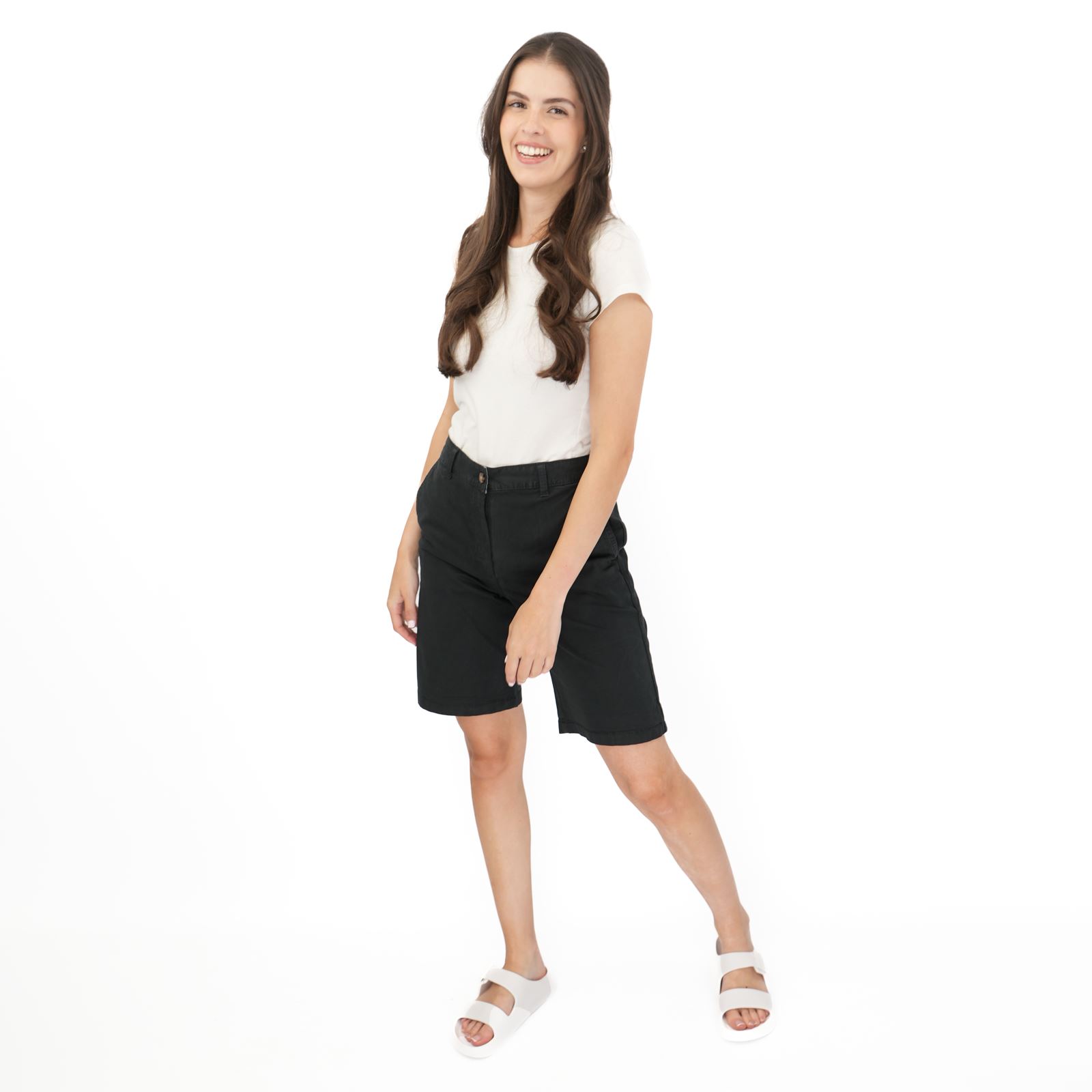 Womens M&S Chino Short Classic Cotton Rich Tea Dyed Easy Wear Summer Holiday - Picture 67 of 80