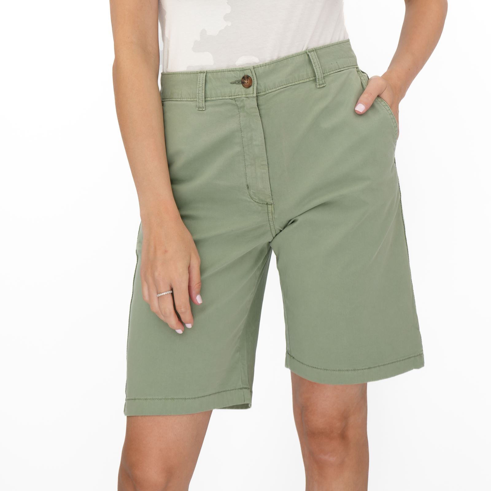 Womens M&S Chino Short Classic Cotton Rich Tea Dyed Easy Wear Summer Holiday - Picture 15 of 80