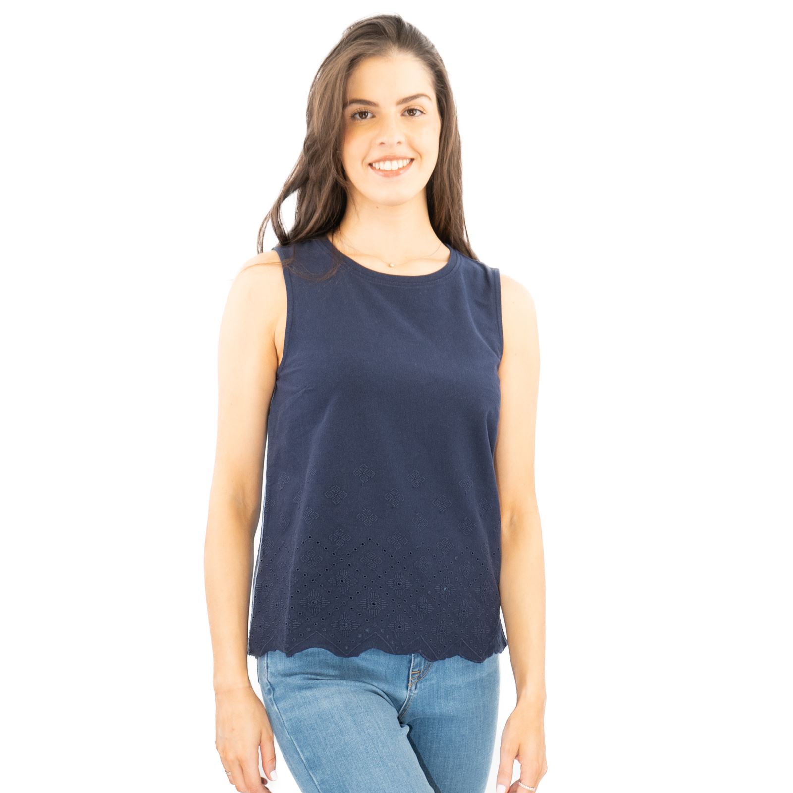 Womens White Stuff Silvia Vest Green Navy Cut Out Sleevless Lightweight Summer - Picture 11 of 31