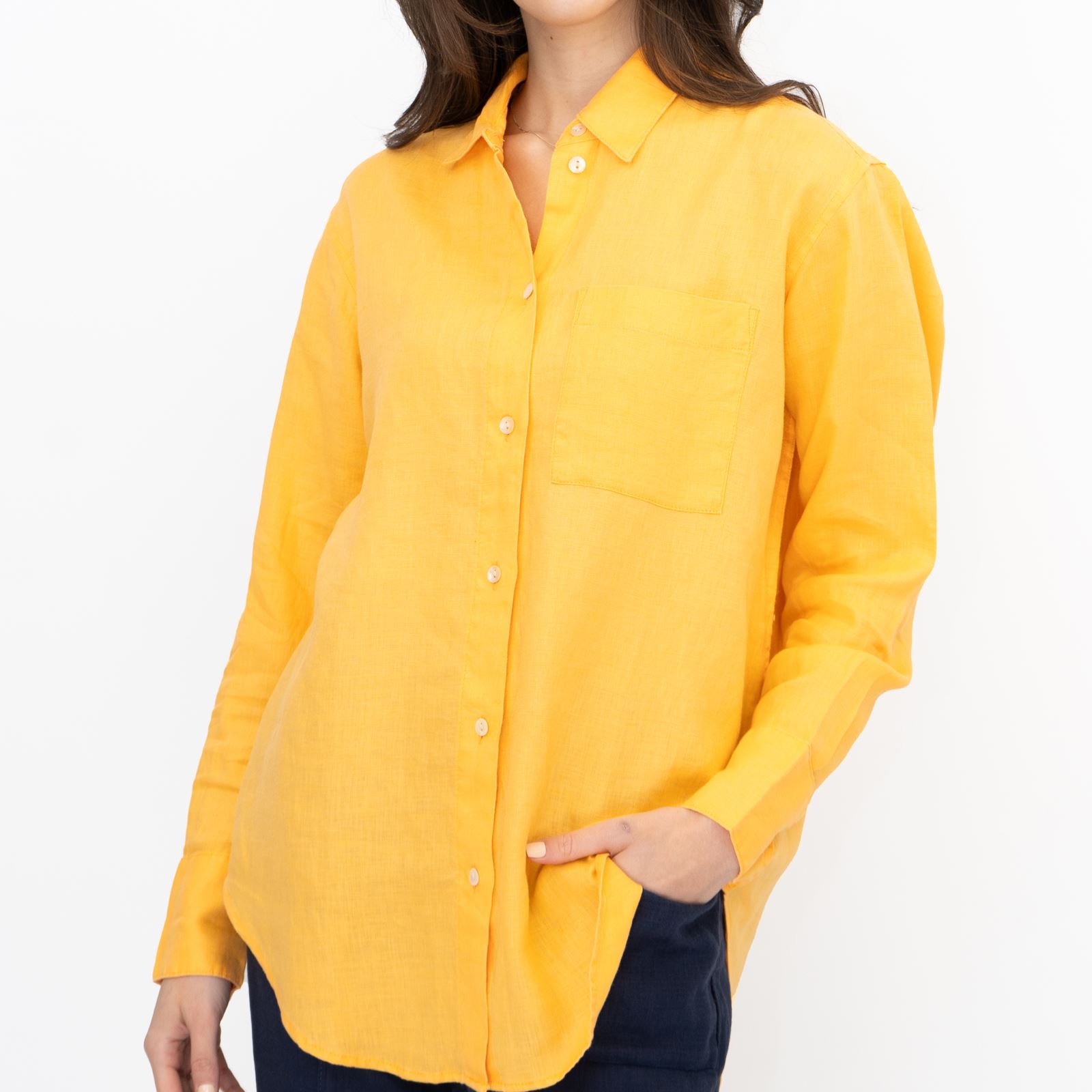 M&S Womens Linen Blouse Collared Pure Button Up Top Smart Casual - Picture 57 of 87