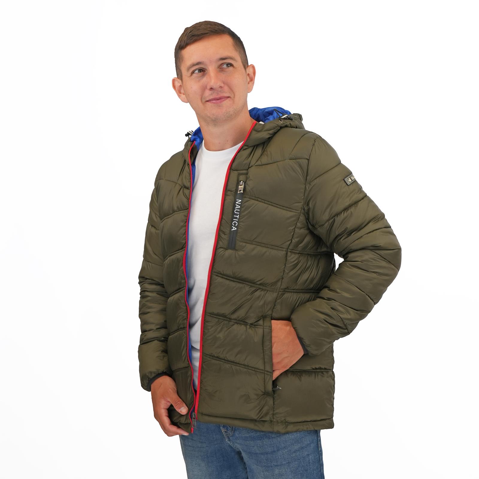 Nautica Mens Puffer Jacket Performance N83 Hooded Pockets Water Resistant - Picture 27 of 36