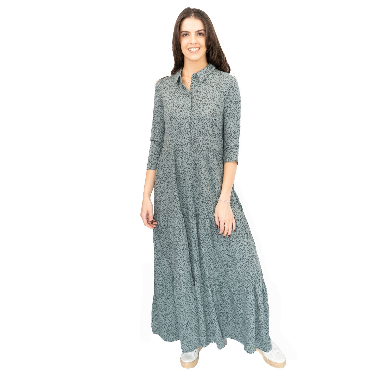 Womens Seasalt Windflower Dress Blue Grey Ditsy Print 3/4 Sleeve Maxi Length - Picture 16 of 29