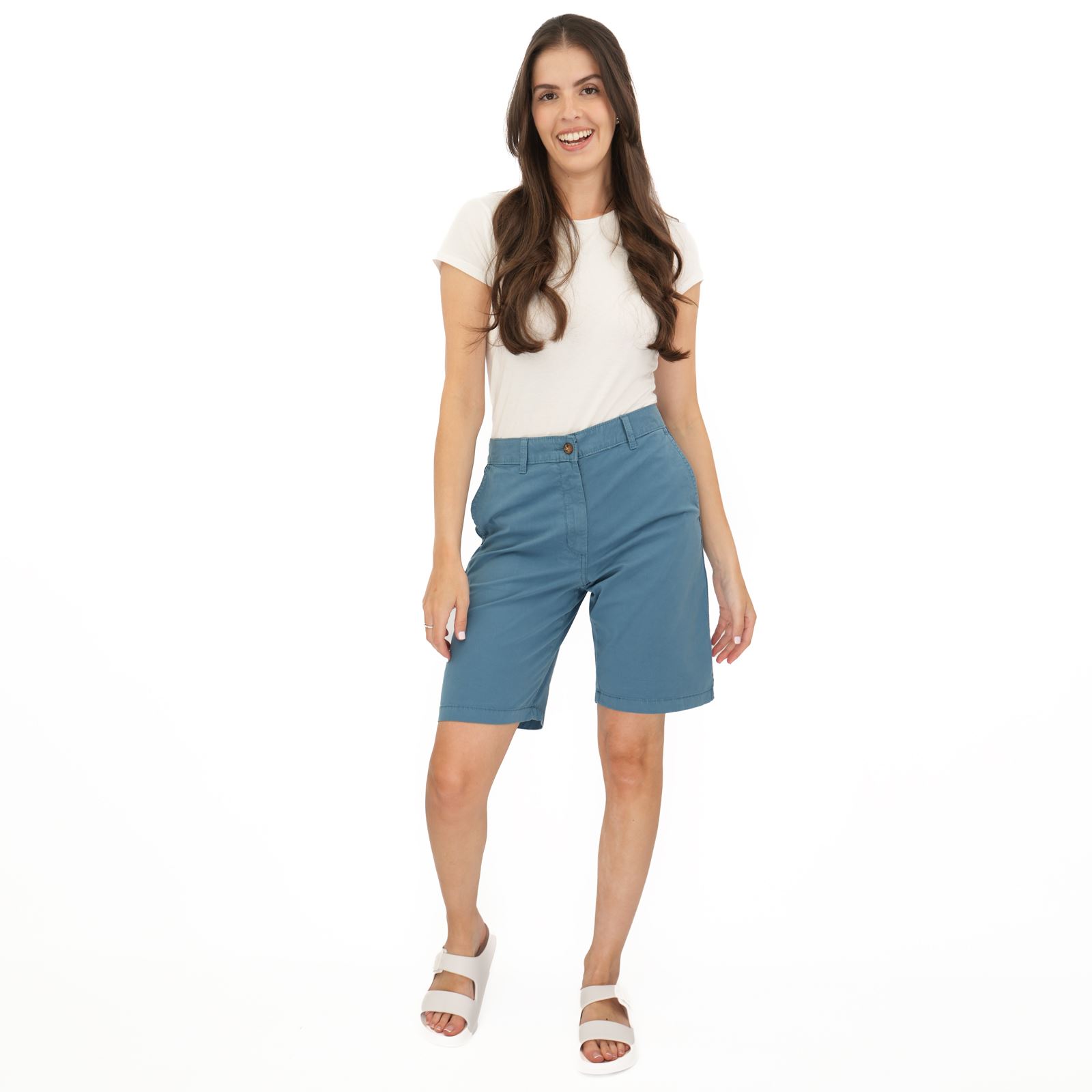 Womens M&S Chino Short Classic Cotton Rich Tea Dyed Easy Wear Summer Holiday