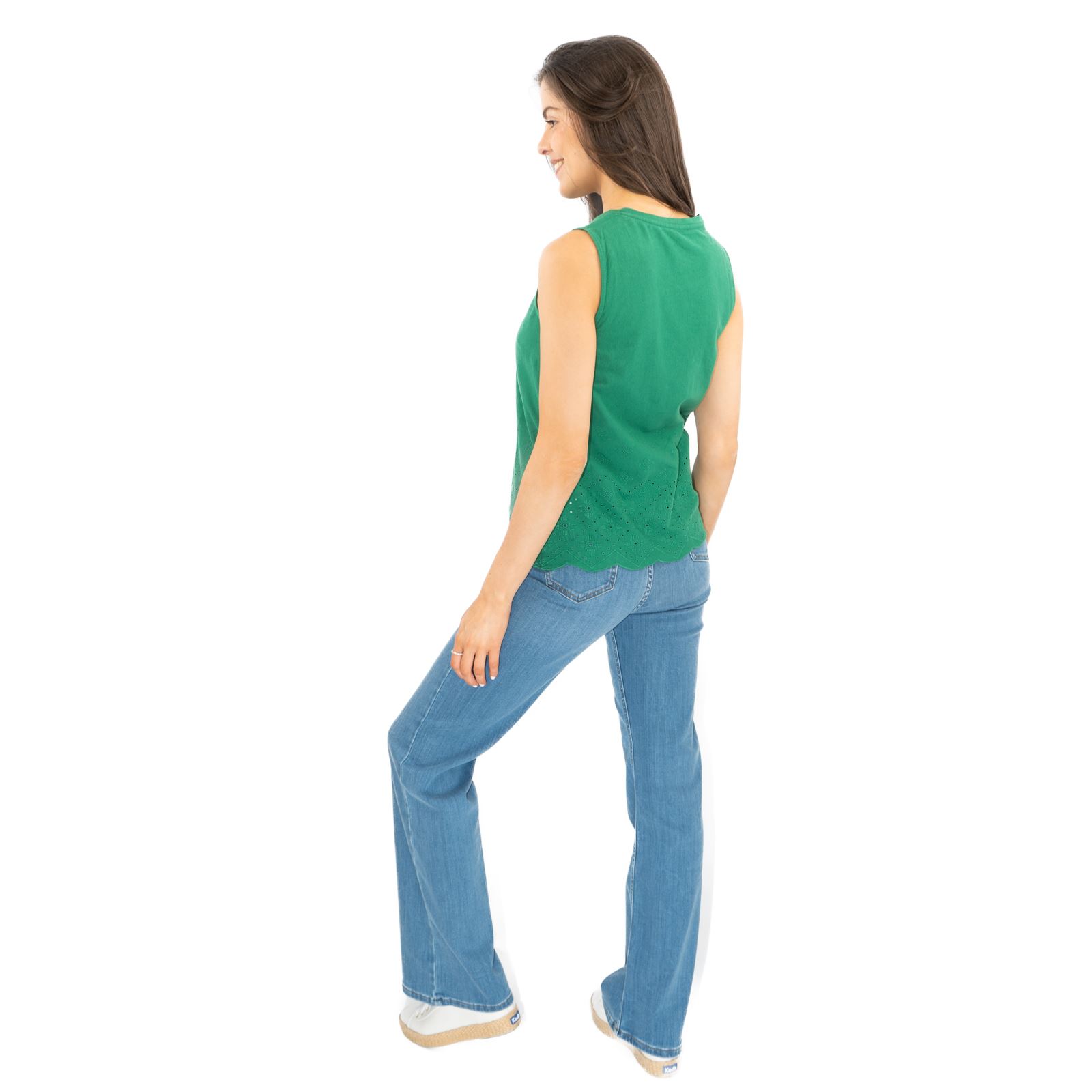 Womens White Stuff Silvia Vest Green Navy Cut Out Sleevless Lightweight Summer - Picture 26 of 31