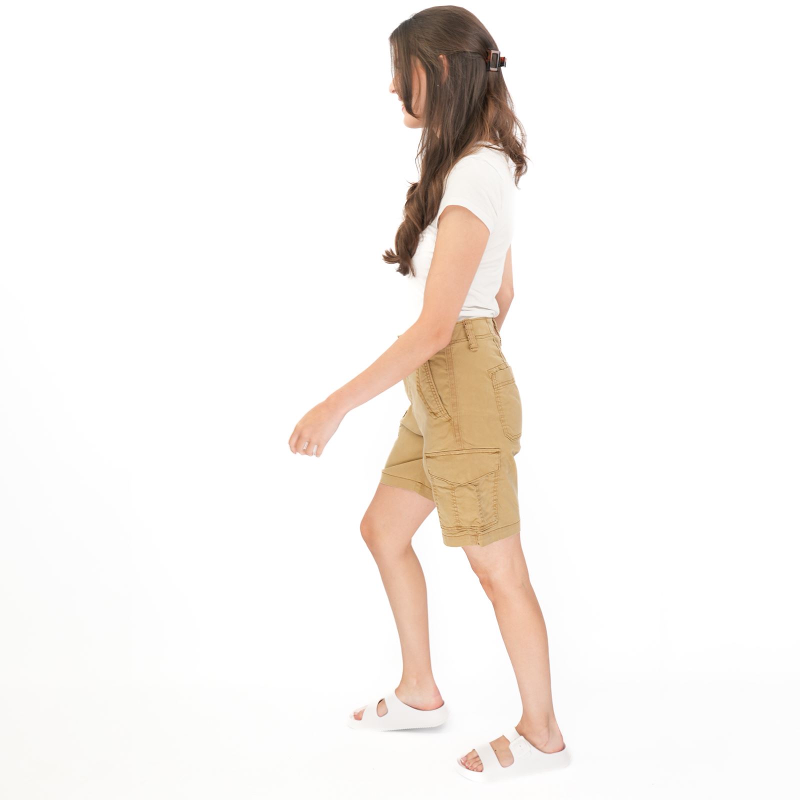 Womens M&S Cargo Short Classic Cotton Lyocell Tea Dyed Easy Wear Summer Holiday - Picture 41 of 49