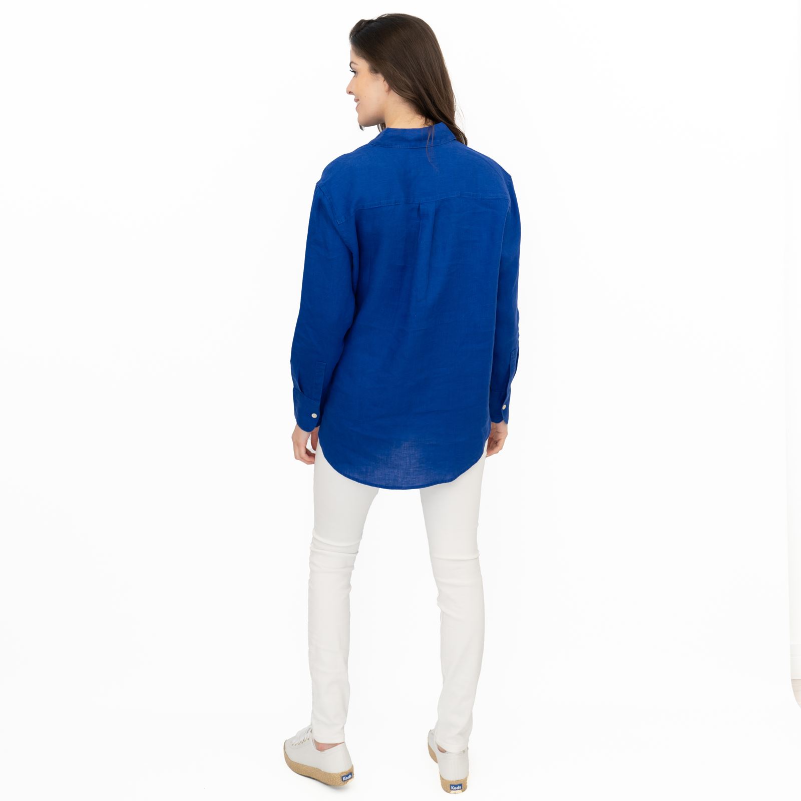 M&S Womens Linen Blouse Collared Pure Button Up Top Smart Casual - Picture 73 of 87