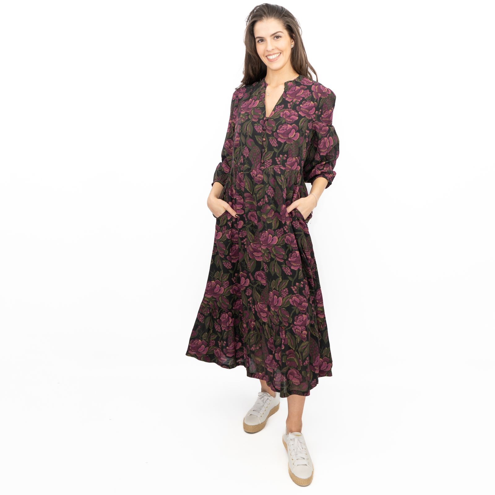Womens Seasalt Purple Engleheart Dress in Tapestry Bloom Grape Print Midi - Picture 11 of 12