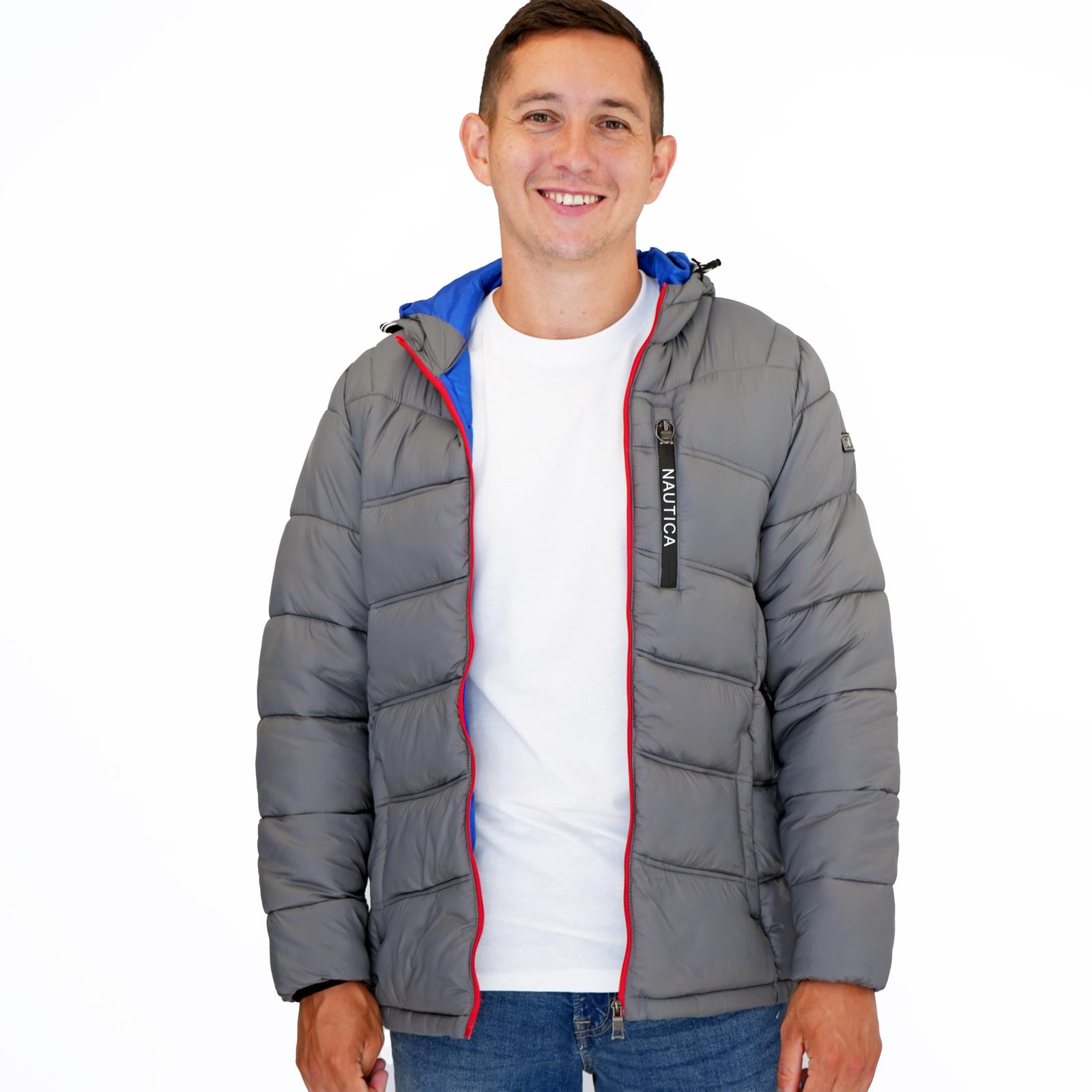 Nautica Mens Puffer Jacket Performance N83 Hooded Pockets Water Resistant - Picture 35 of 36