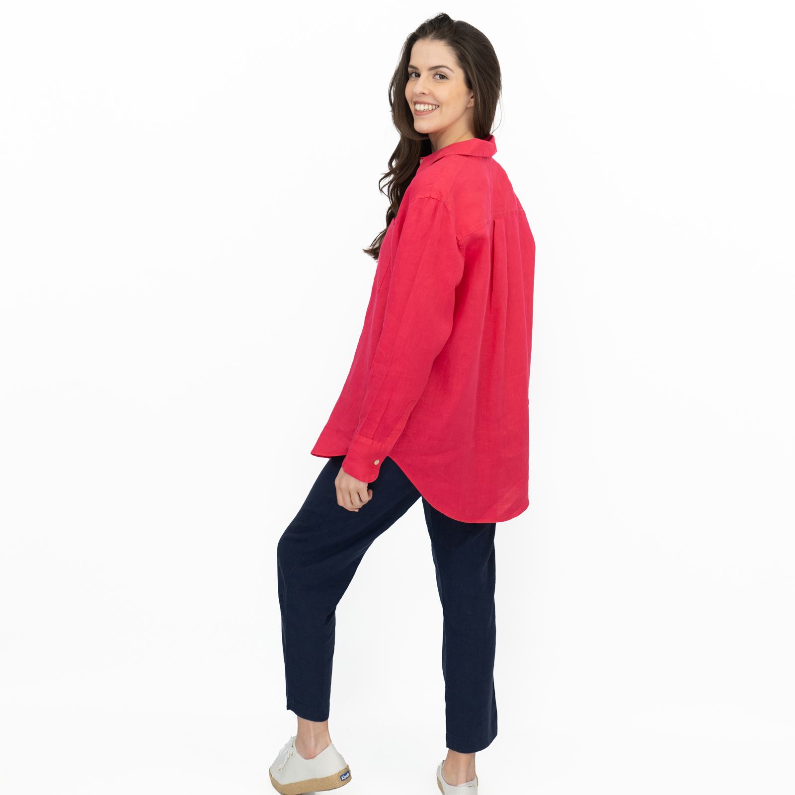 M&S Womens Linen Blouse Collared Pure Button Up Top Smart Casual - Picture 55 of 87