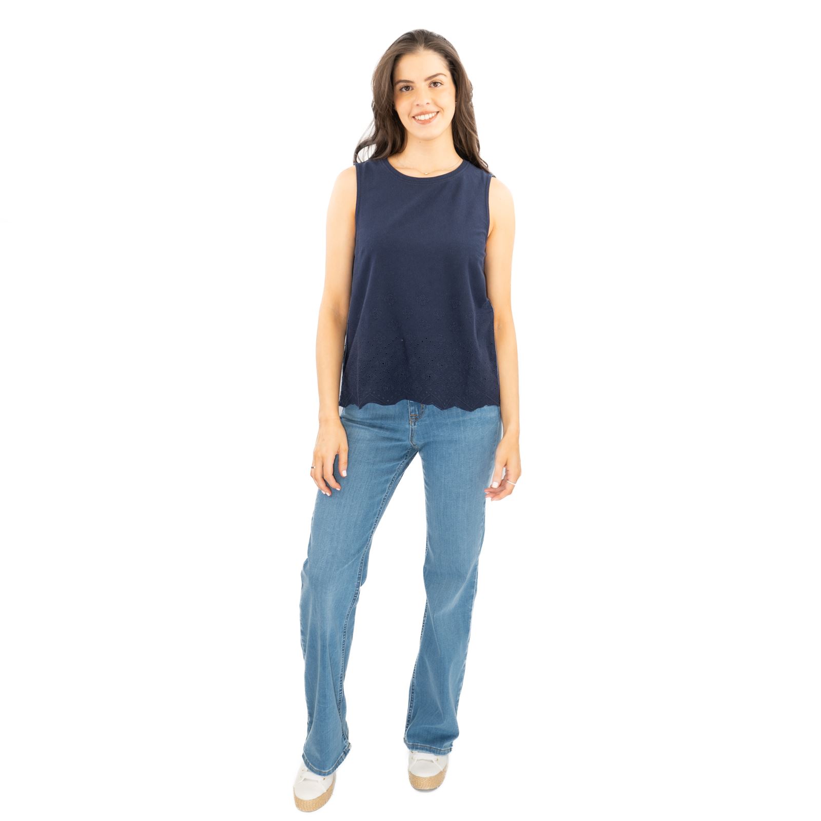 Womens White Stuff Silvia Vest Green Navy Cut Out Sleevless Lightweight Summer - Picture 9 of 31