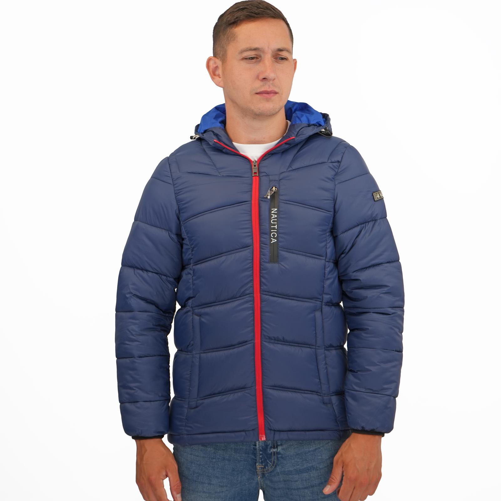 Nautica Mens Puffer Jacket Performance N83 Hooded Pockets Water Resistant - Picture 25 of 36