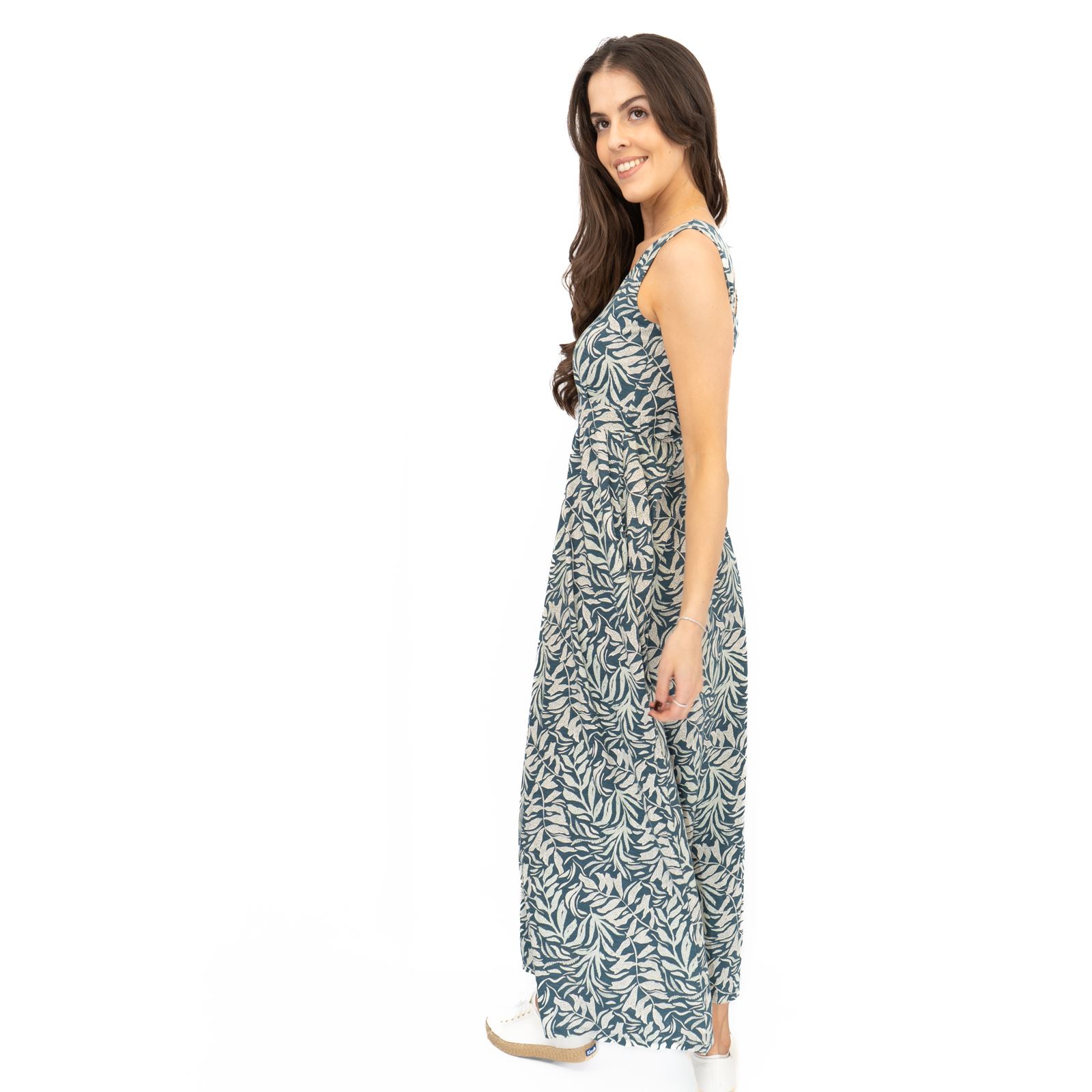 Womens Seasalt Blue Floral Dress Polmanter Maxi Organic Cotton Sleeveless Summer - Picture 7 of 21