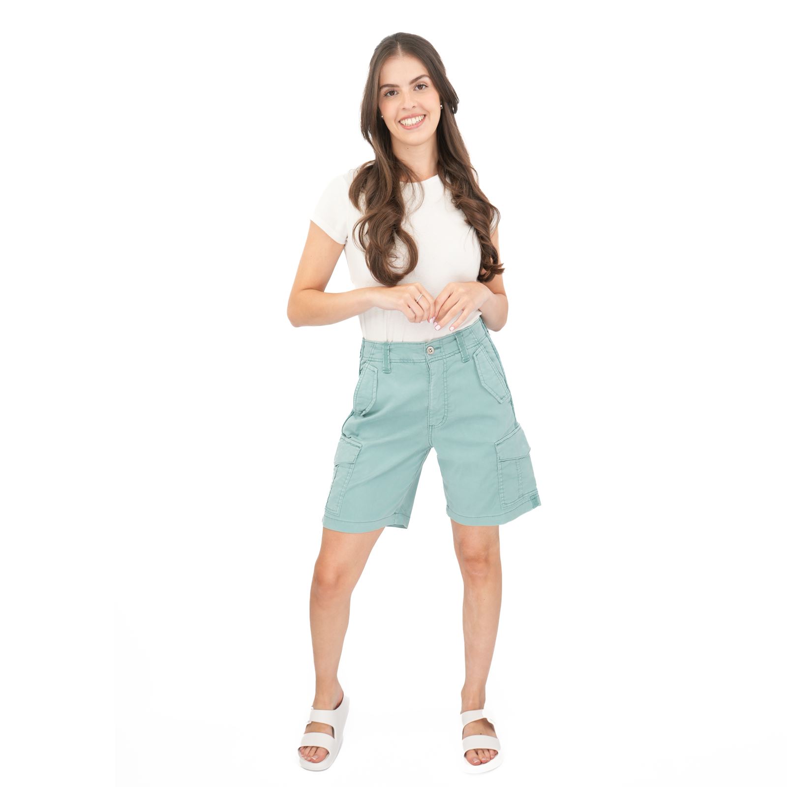 Womens M&S Cargo Short Classic Cotton Lyocell Tea Dyed Easy Wear Summer Holiday - Picture 16 of 49