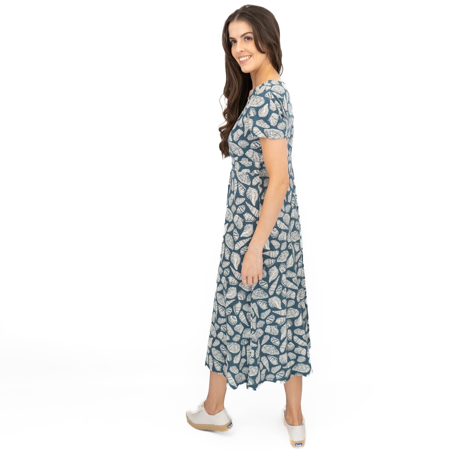 Womens Seasalt Blue Chapelle Dress Pocket Shells Print Midi Cotton Summer - Picture 13 of 29