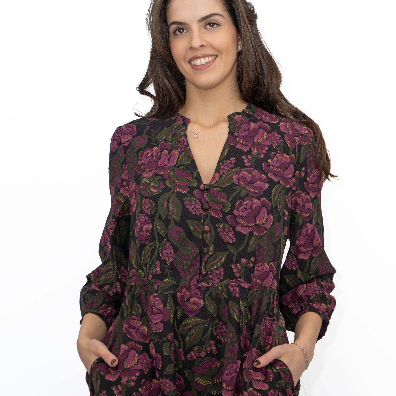 Womens Seasalt Purple Engleheart Dress in Tapestry Bloom Grape Print Midi - Picture 3 of 12