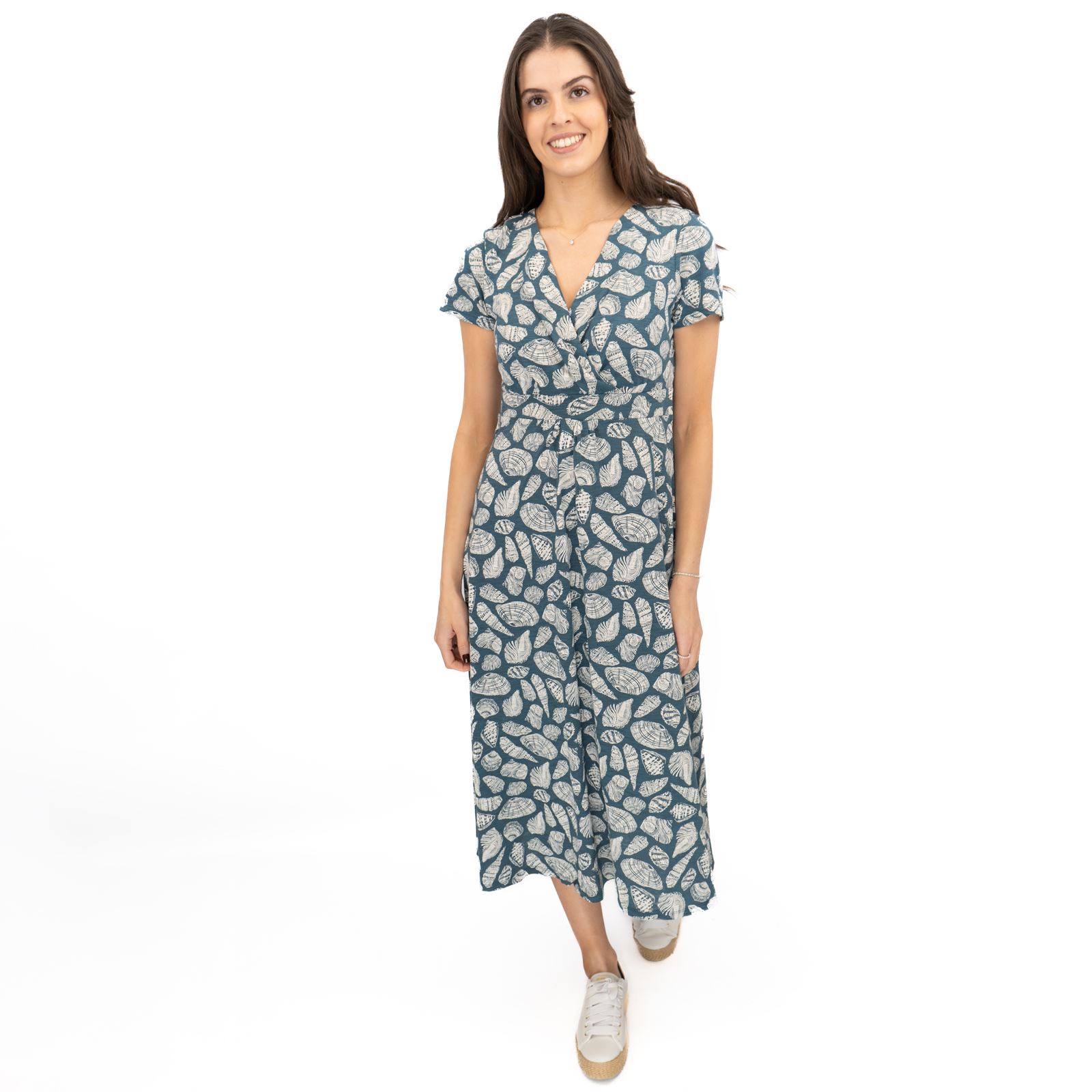 Womens Seasalt Blue Chapelle Dress Pocket Shells Print Midi Cotton Summer - Picture 20 of 29