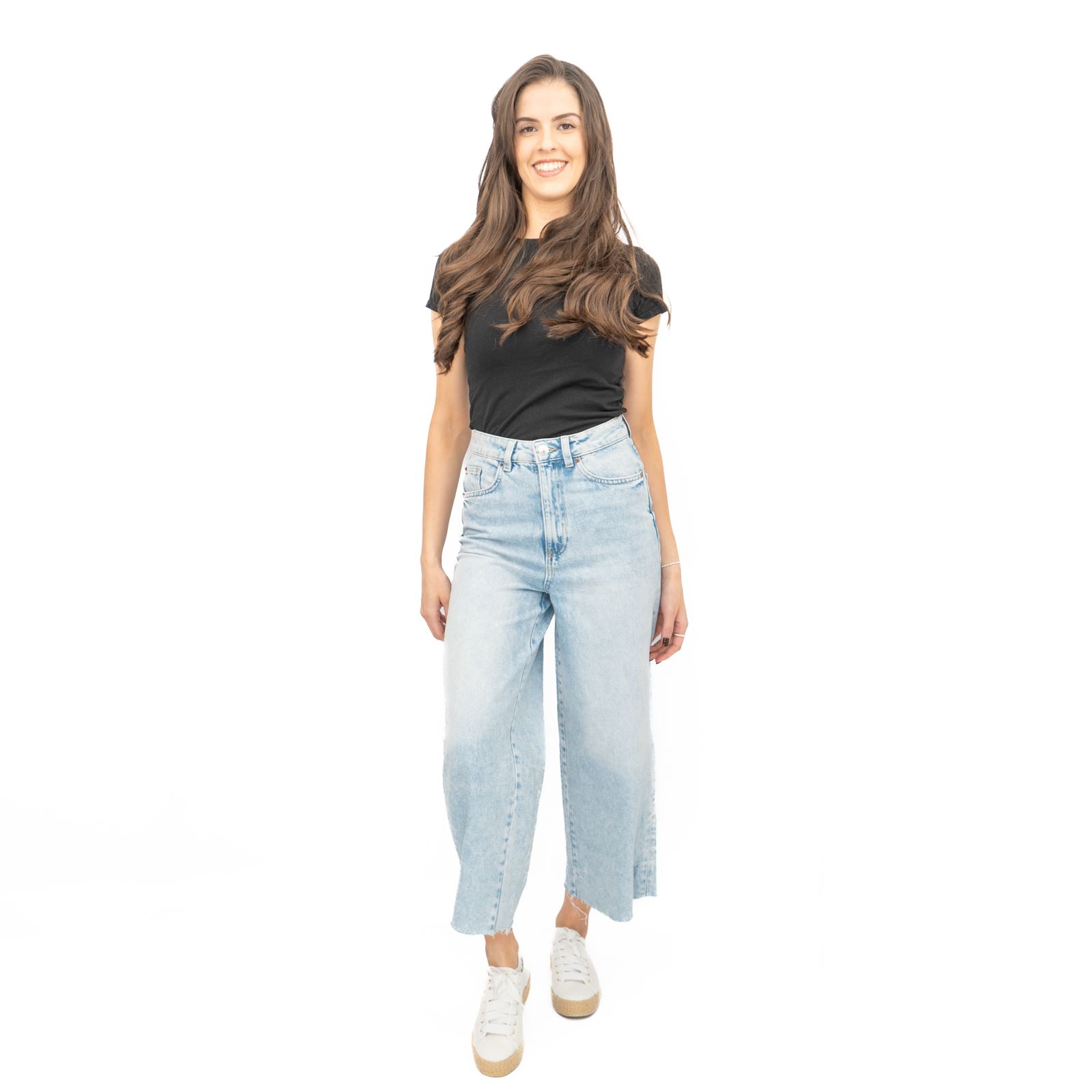 Womens M&S Cropped Jean Wide Leg High Waist Raw Hem 3 Colours White Medium Denim - Picture 33 of 59