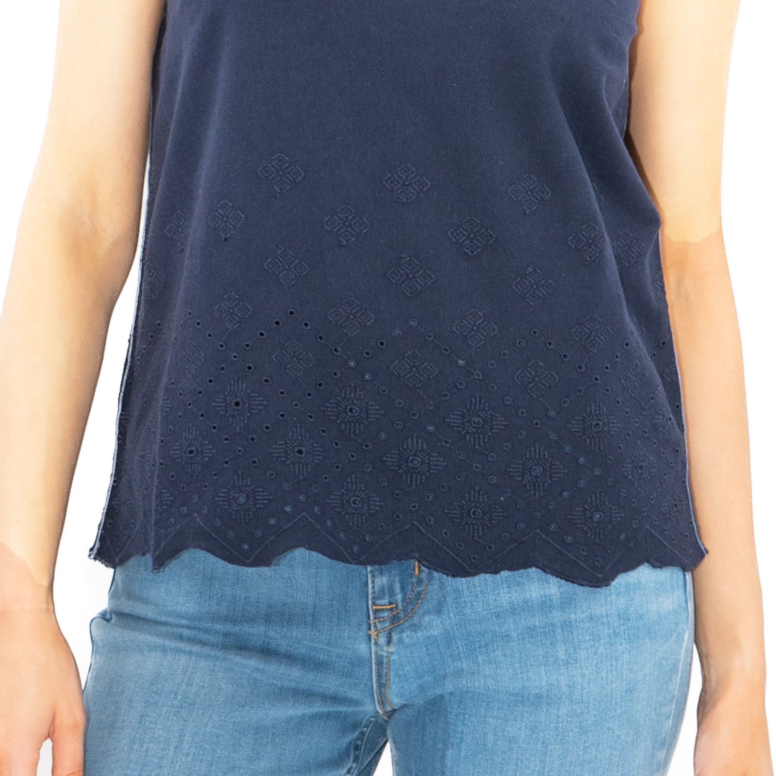 Womens White Stuff Silvia Vest Green Navy Cut Out Sleevless Lightweight Summer - Picture 13 of 31