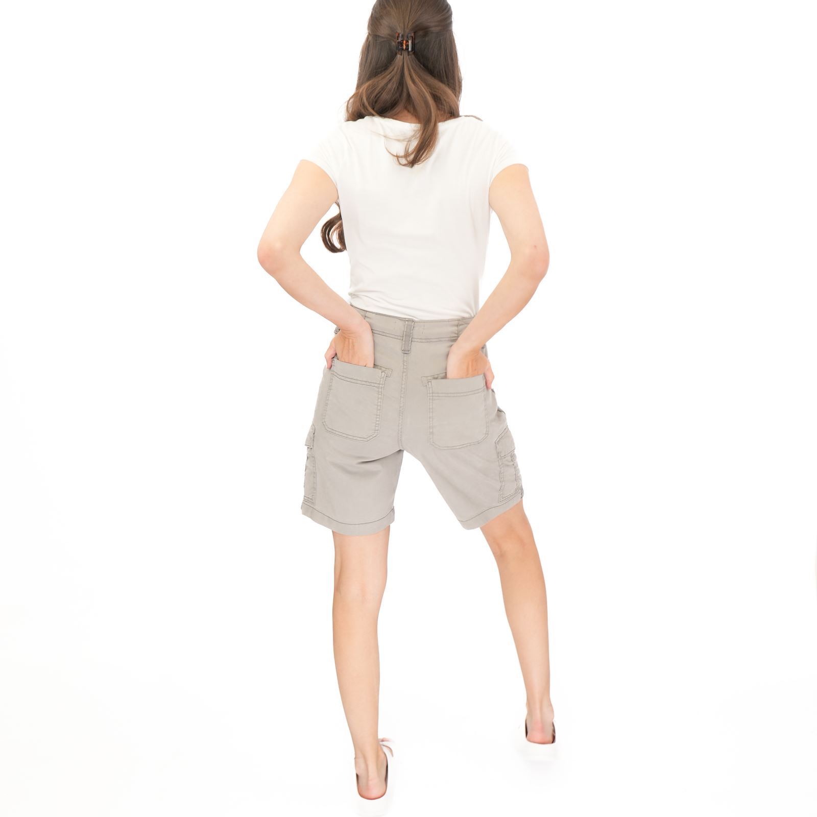 Womens M&S Cargo Short Classic Cotton Lyocell Tea Dyed Easy Wear Summer Holiday - Picture 24 of 49