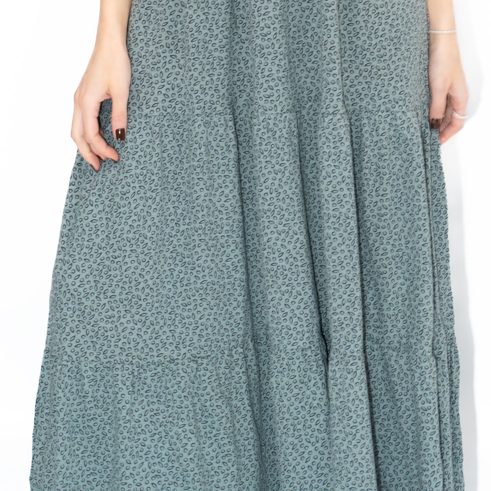 Womens Seasalt Windflower Dress Blue Grey Ditsy Print 3/4 Sleeve Maxi Length