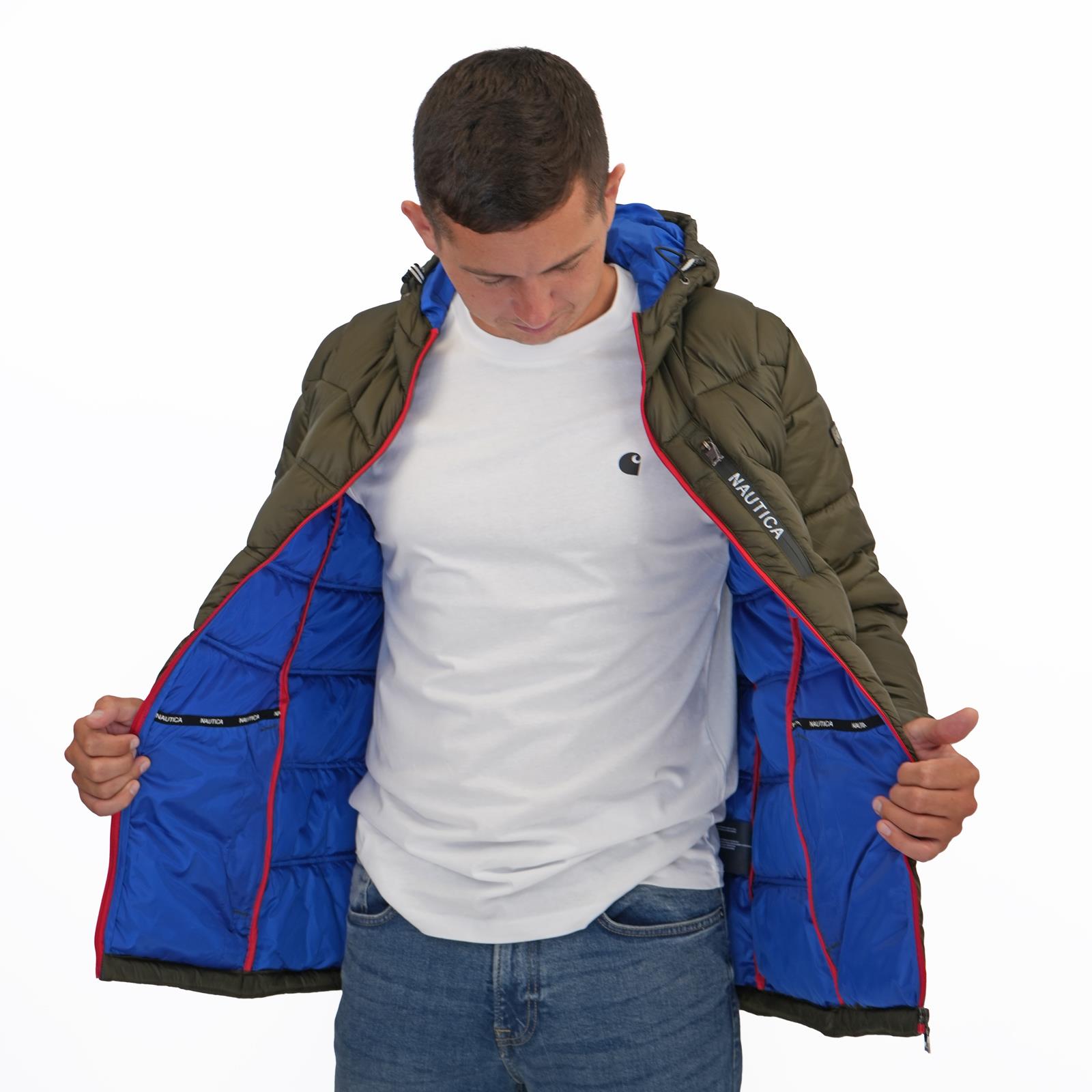 Nautica Mens Puffer Jacket Performance N83 Hooded Pockets Water Resistant - Picture 31 of 36