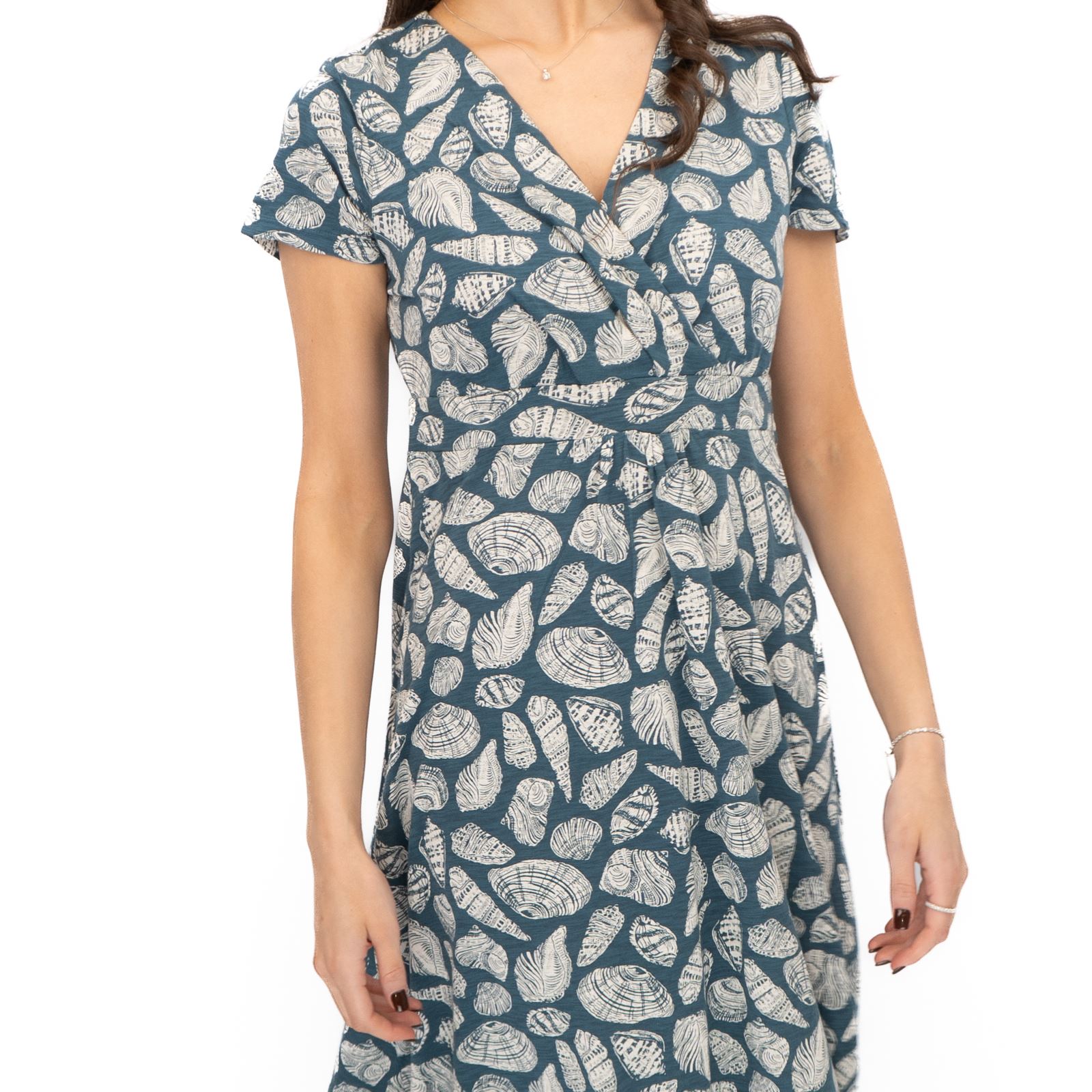 Womens Seasalt Blue Chapelle Dress Pocket Shells Print Midi Cotton Summer - Picture 7 of 29