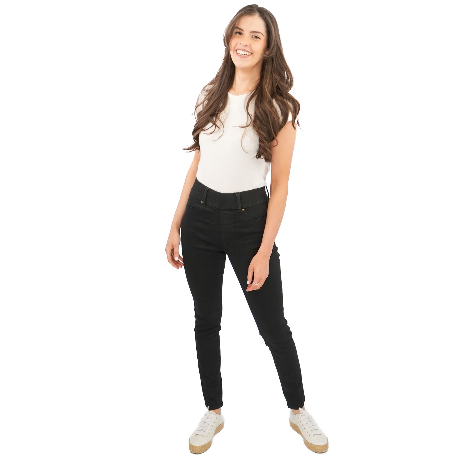 Womens Next Sculpt Leggings Super Stretch Pull On Dark Blue Black Denim Fabric - Picture 10 of 31