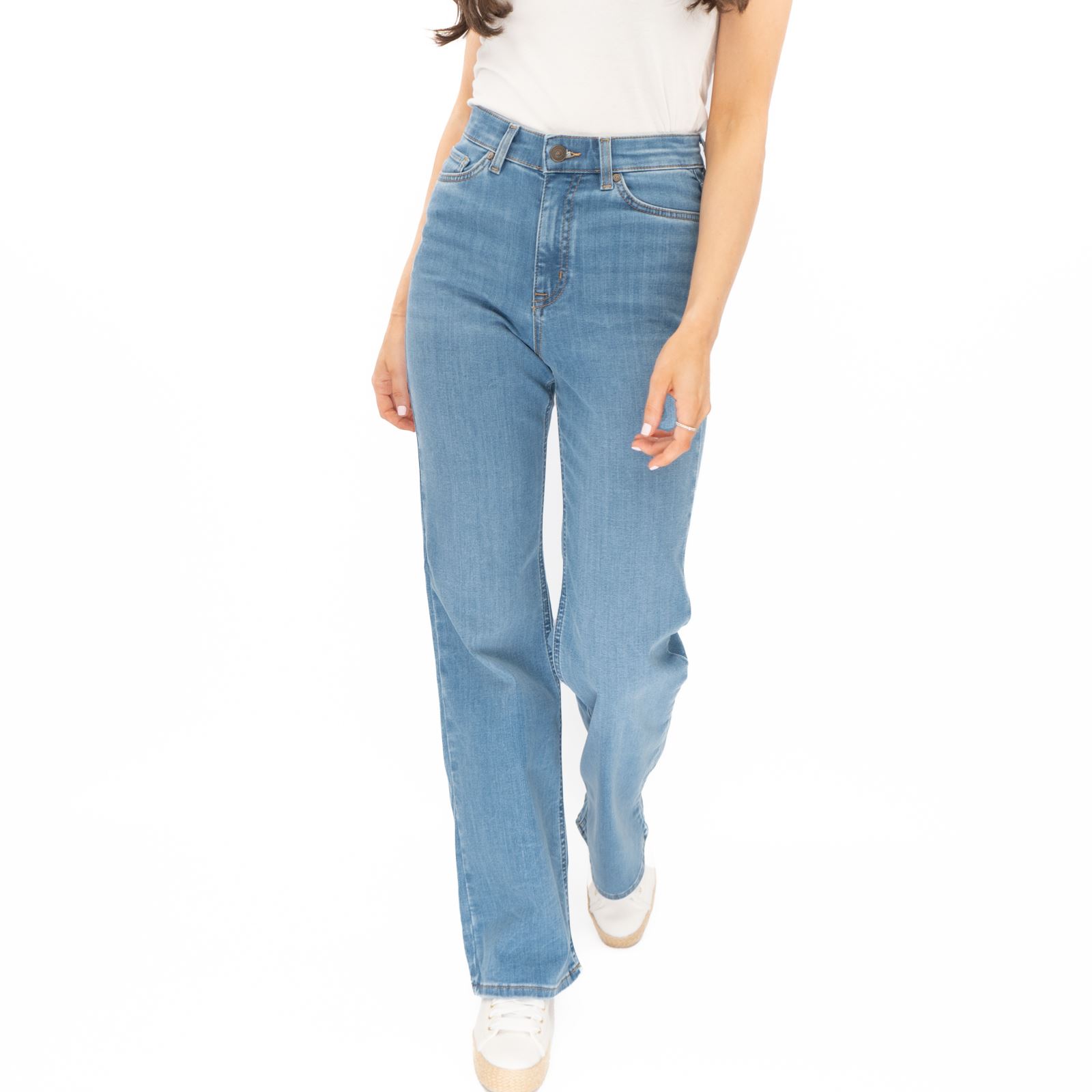 Womens M&S Autograph Flared Jean High Waist Light Denim Stretch Spring Summer